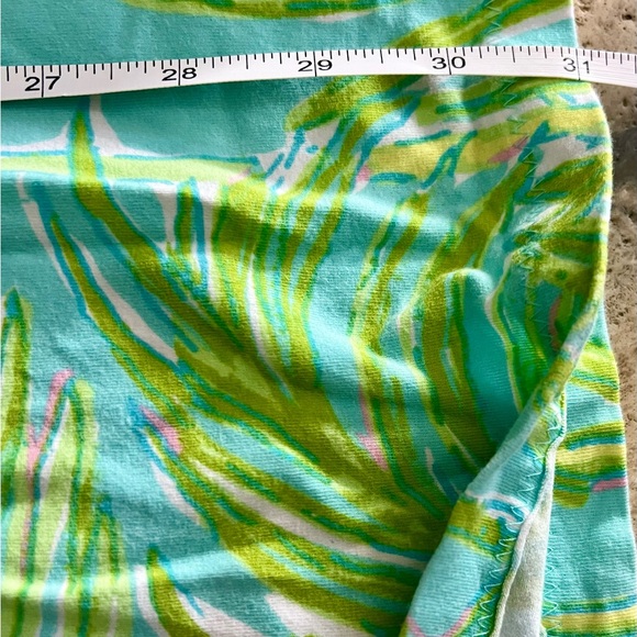 Lilly Pulitzer Palm Tree Print Cotton Short Sleeve Dress Light Blue/Green Small - Picture 2 of 7
